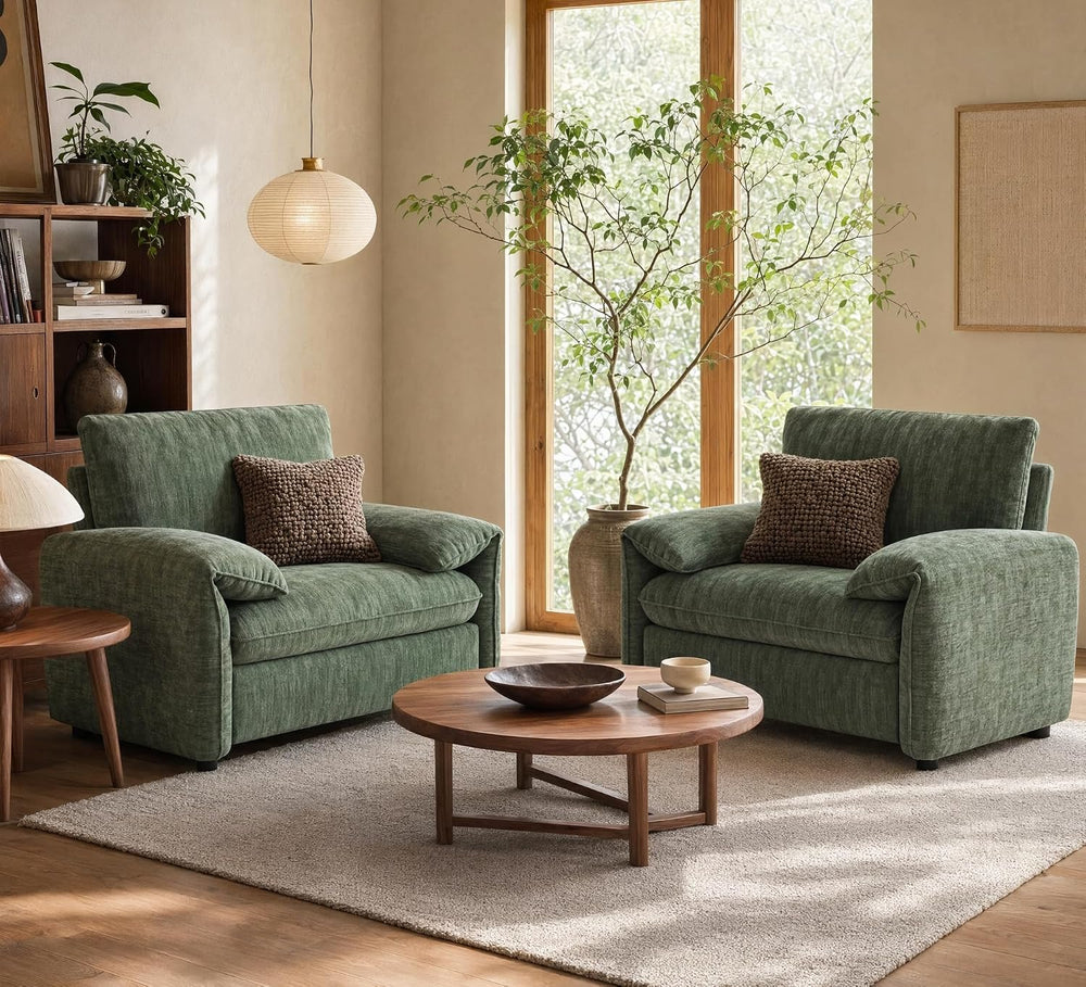Oversized Accent Chair for Living Room, Wide Chenille Reading Chair | Comfy P...