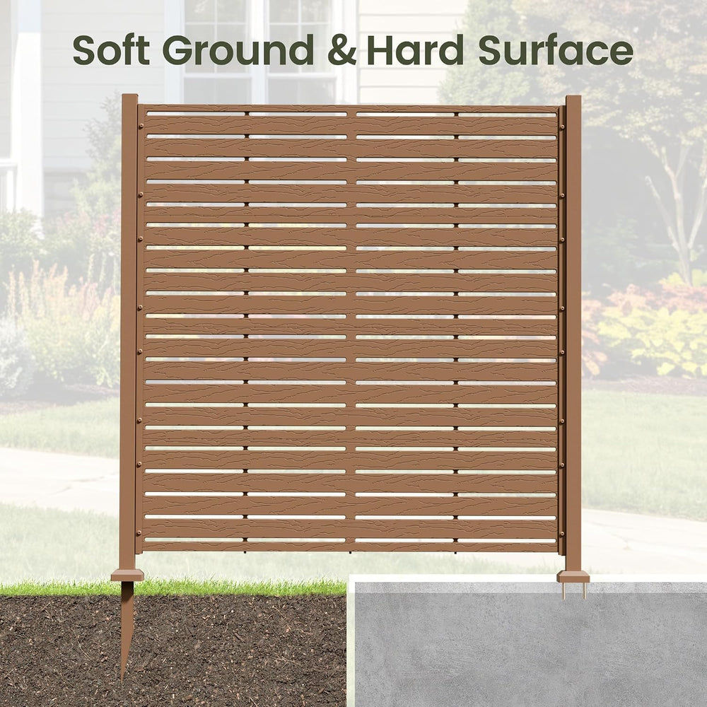 Air Conditioner Fence, 49" W X 52" H U Shape AC Unit Fence, Brown