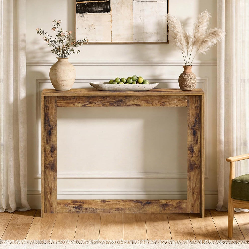 YATINEY Narrow Console Table, 39.4'' Small Farmhouse Entryway Table, ...