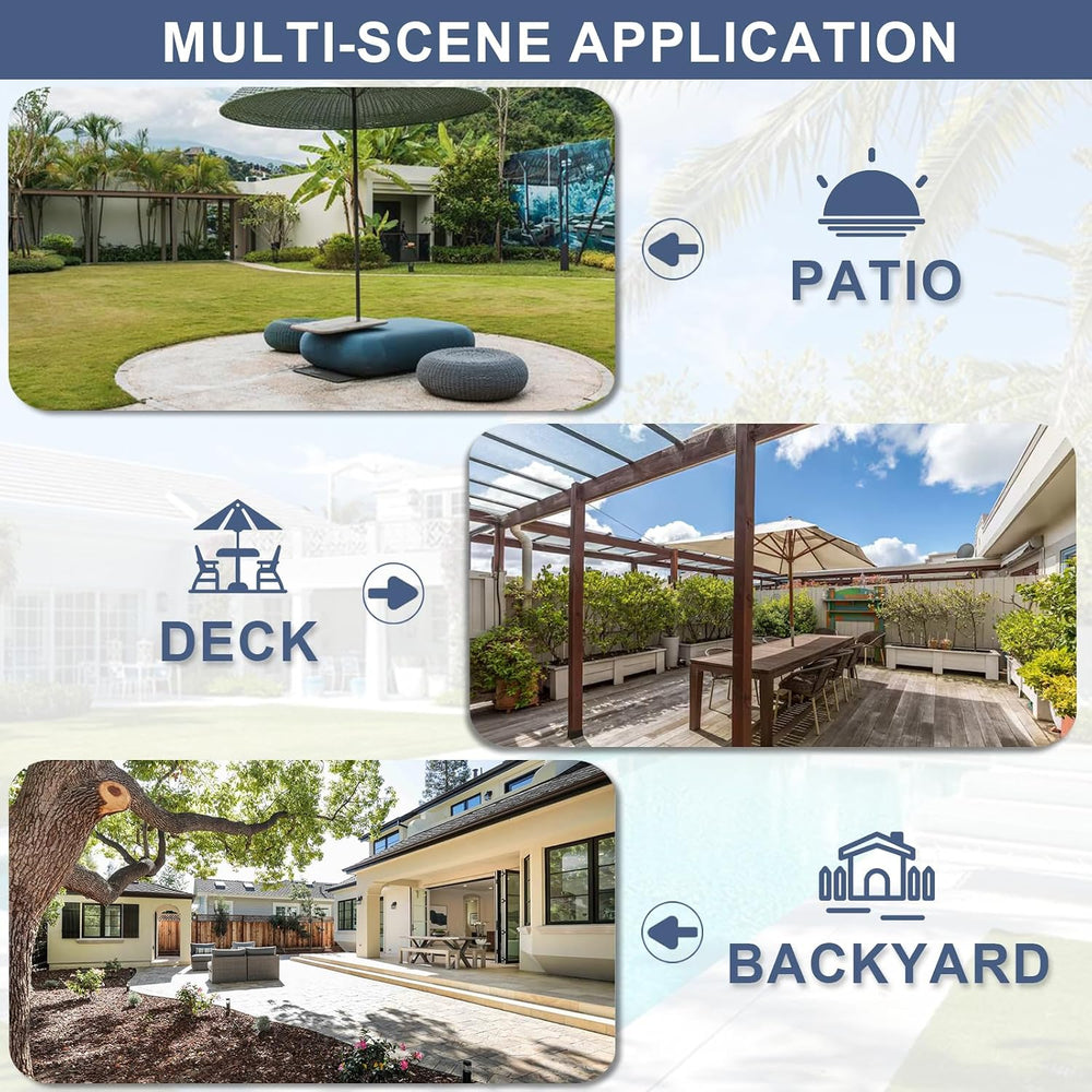 ALAULM 5 Piece Patio Dining Set All-Weather Wicker Outdoor Furniture Set w/Te...