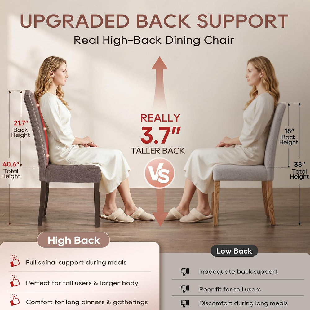 Upholstered Dining Chair Modern Stylish Kitchen Diner Fabric Set of 4 | Fabri...