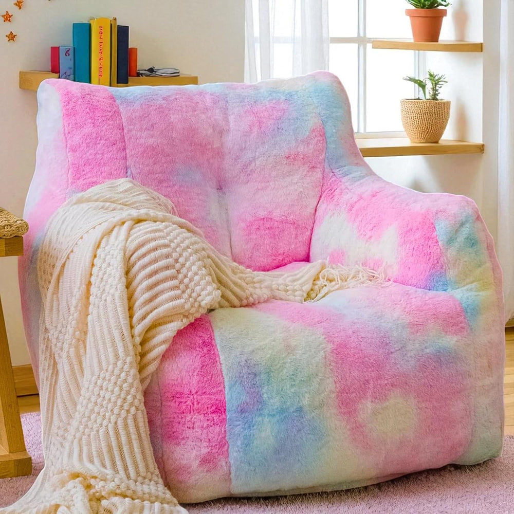 Bean Bag Chair with Filling, Faux Fur Comfy BeanBag Chairs for Teens, Adults,...