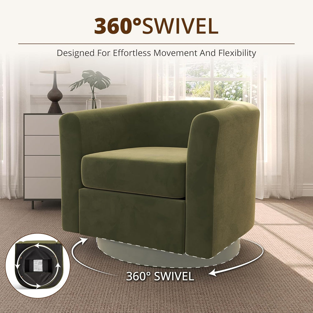360° Swivel Accent Chair with Storage Ottoman Set of 2