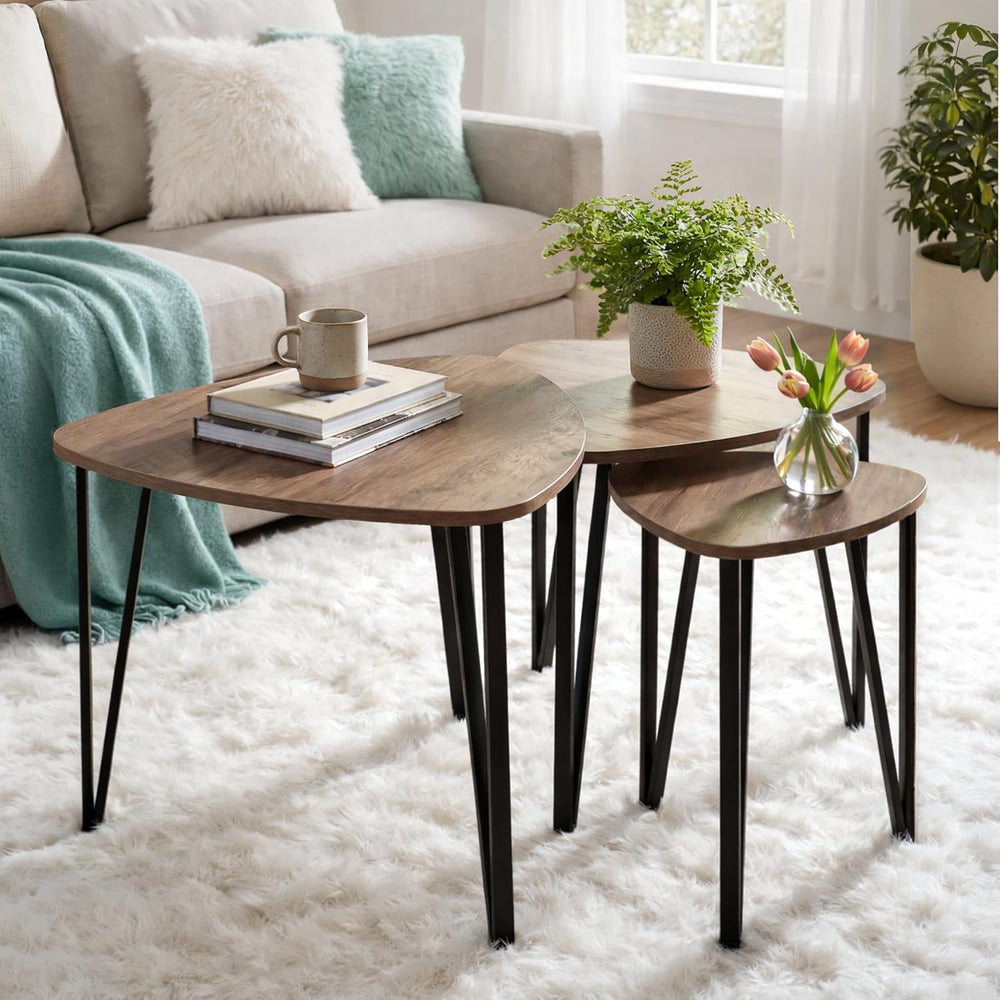 Lakeside Set of 3 Triangular Nesting Tables