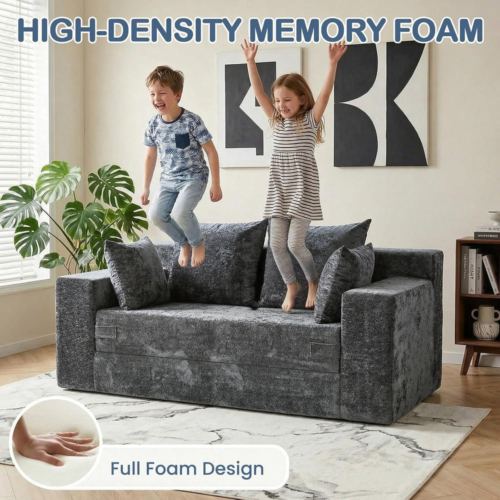 Couch Small, 3-in-1 Loveseat Sleeper Sofa Bed Convertible Sofa Bed with 4 Pil...