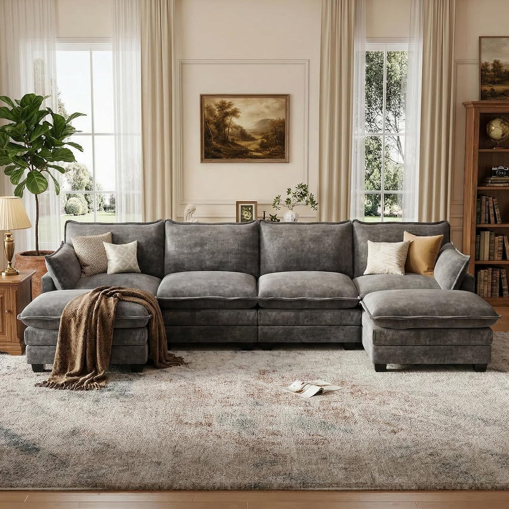U Shaped Modular Sectional Couch, Comfy Sofa for Living Room | Comfortable Fo...