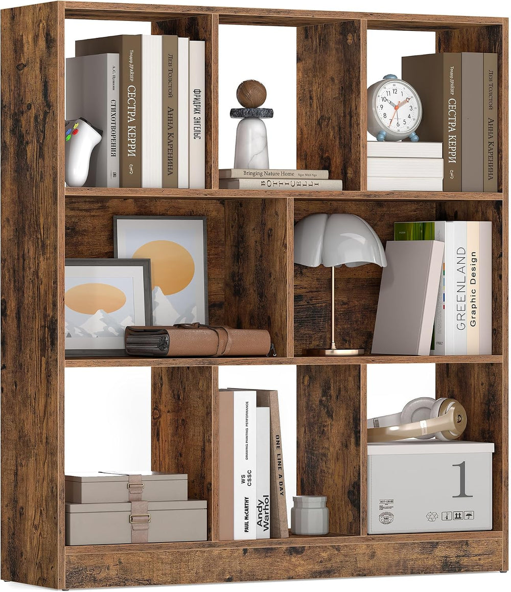 VASAGLE Bookshelf, 8 Cubes Storage Organizer, 35.4 x 9.5 x 39.4 Inches