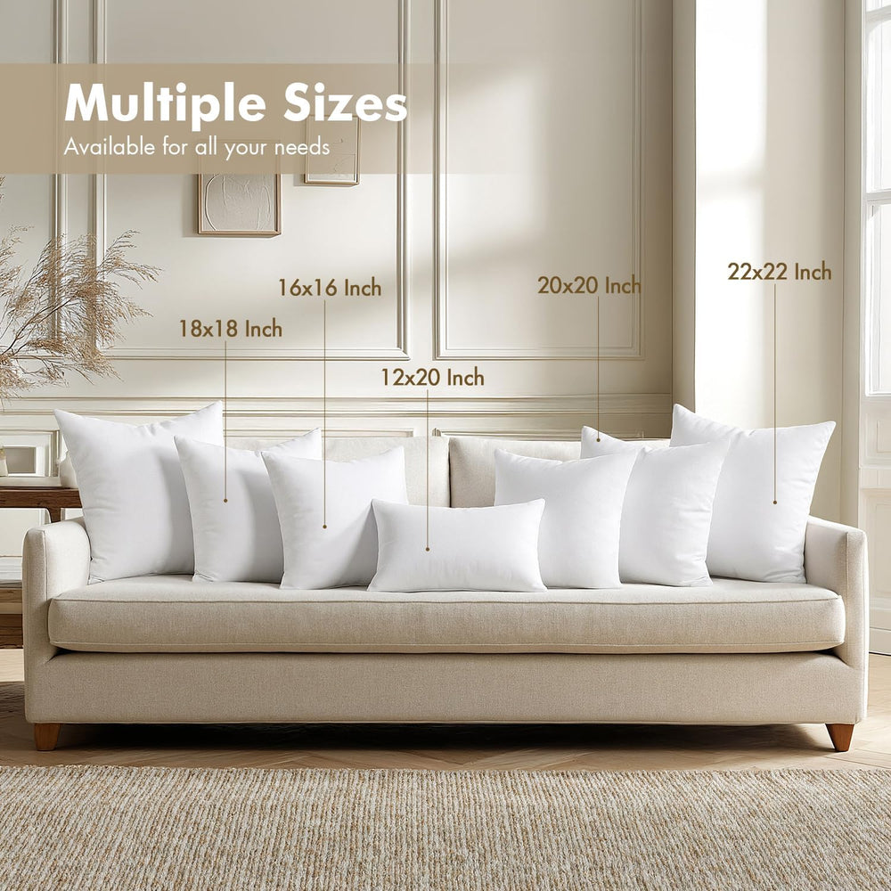 MIULEE 26x26 Euro Pillow Inserts 4 Pack, 100% Virgin Filling Throw Pillows