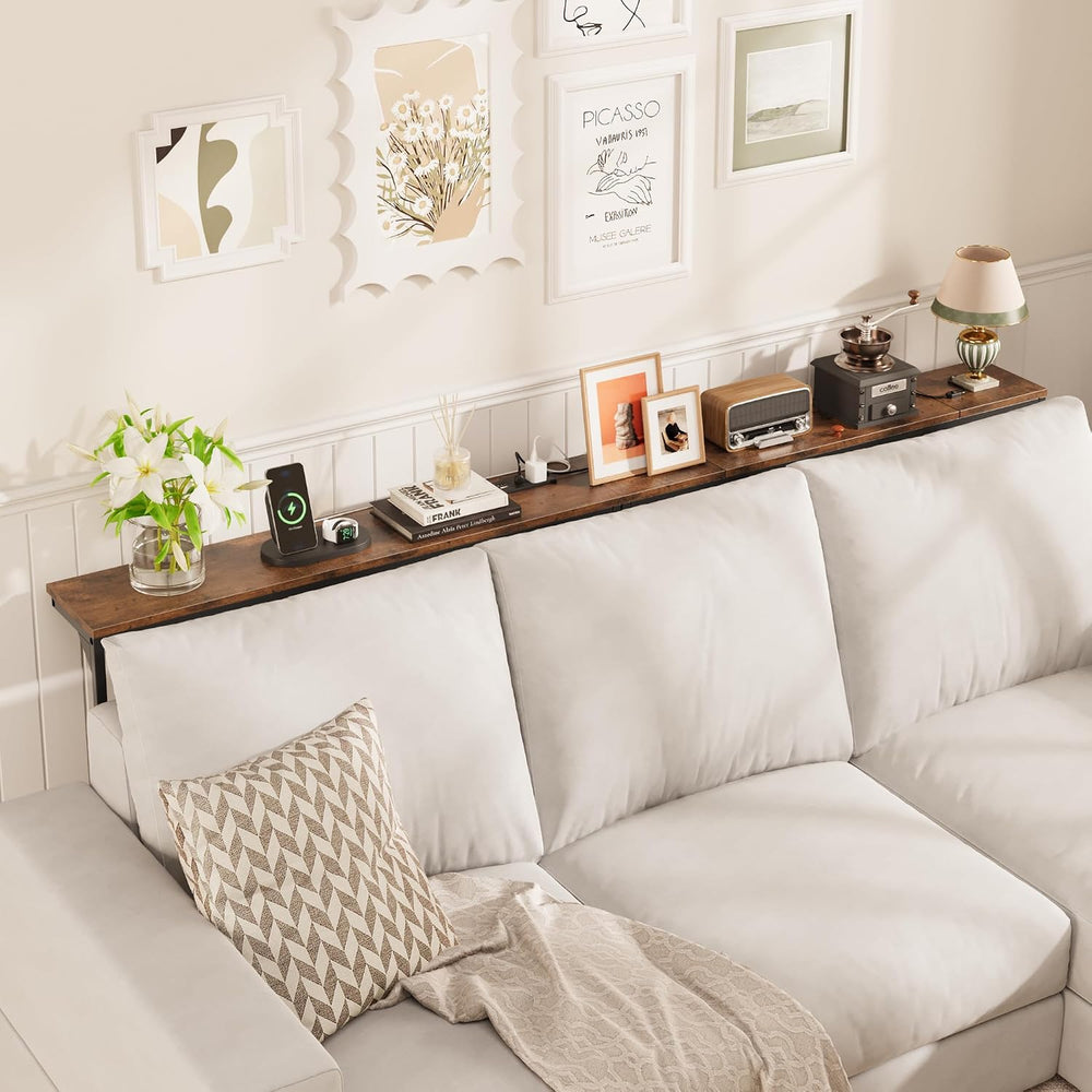 LIFECHOVY Narrow Console Table Behind the Couch with Power Outlets | Adjustab...
