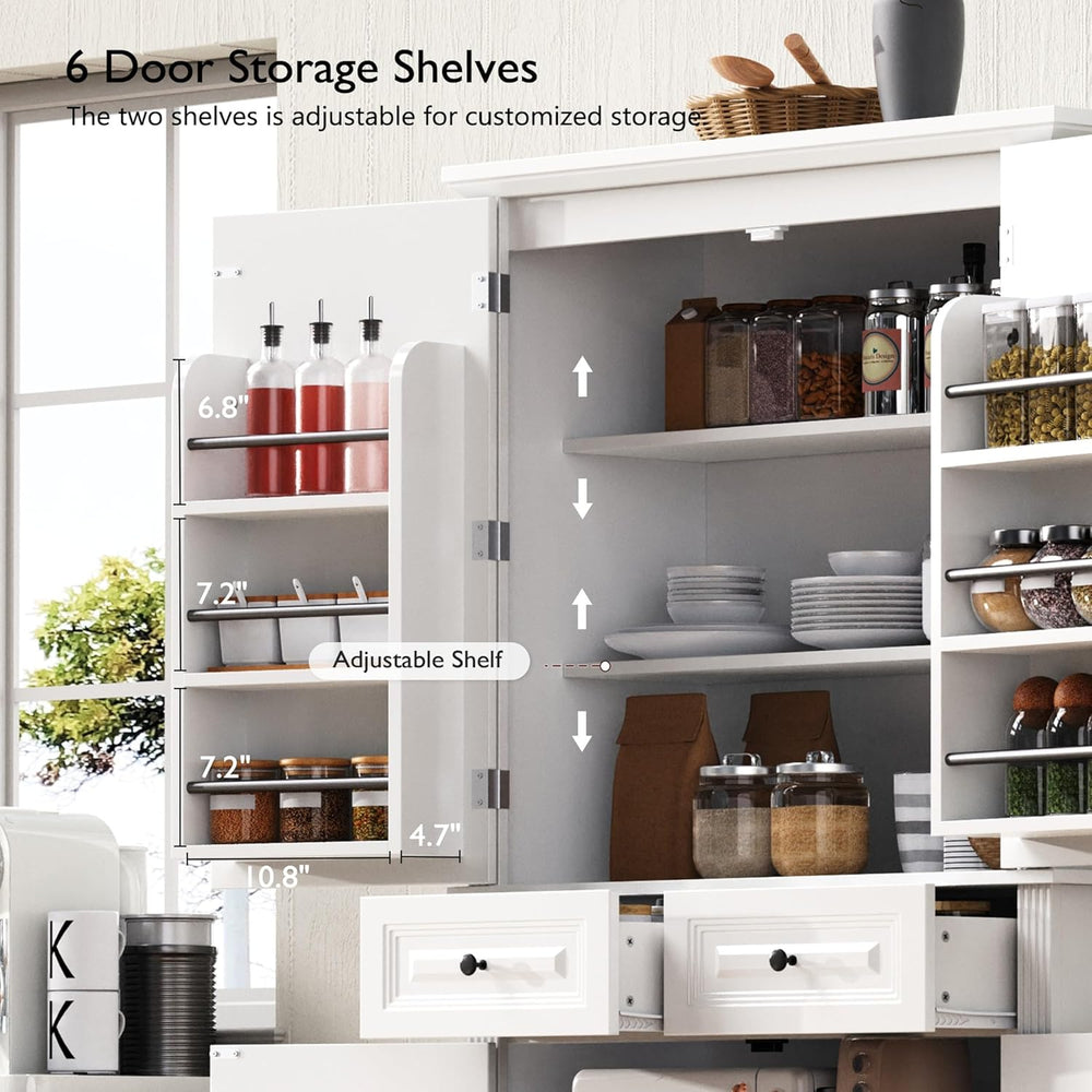 71" Tall Kitchen Pantry Cabinet with Storage, Cupboard for Kitchen