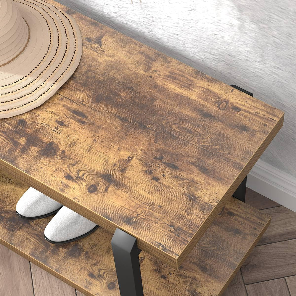 EXCEFUR Entryway Bench, Industrial Shoe Storage Bench for Living Room Bedroom...
