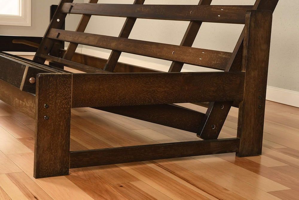 Kodiak Furniture Aspen Futon Set with Reclaim Mocha Finish, Oregon Trail Sadd...