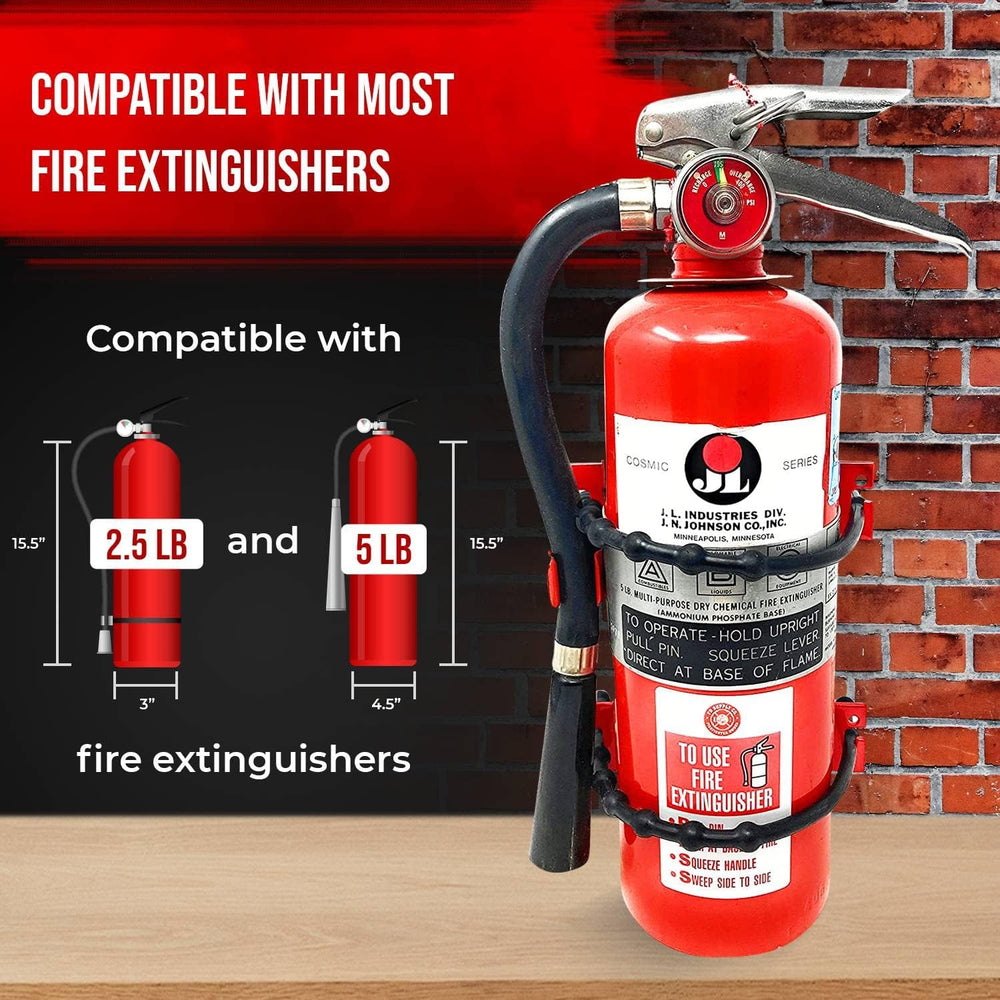 Fire Extinguisher Mounting Bracket Heavy Duty Wall Mount Bracket for 2.5 lb &...