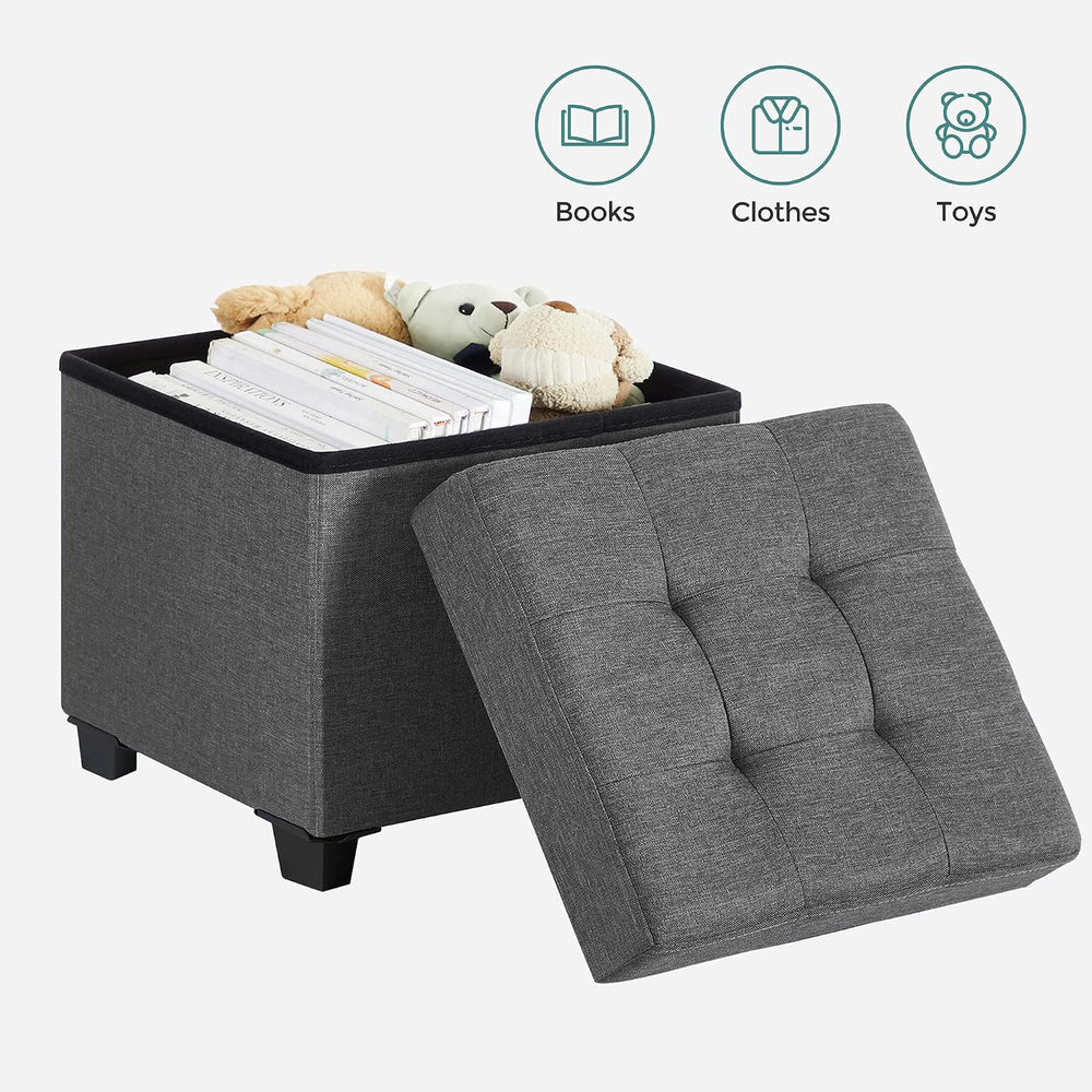 SONGMICS Storage Ottoman, Small Foot Rest, 15 x 15 x 15.7 Inches | Foot Stool...
