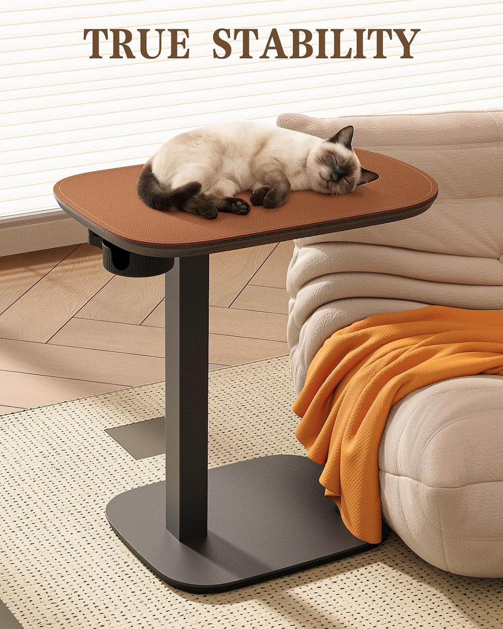 SAIJI Swivel Top TV Table Tray for Living Room Eating and Laptops | Height Ad...