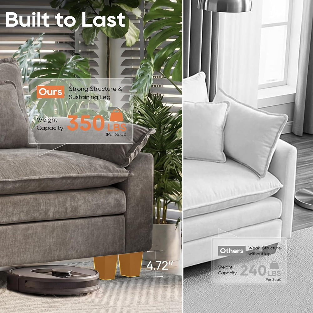 URRED Oversized Modular Sectional Sofa,Gray:157" U Shaped