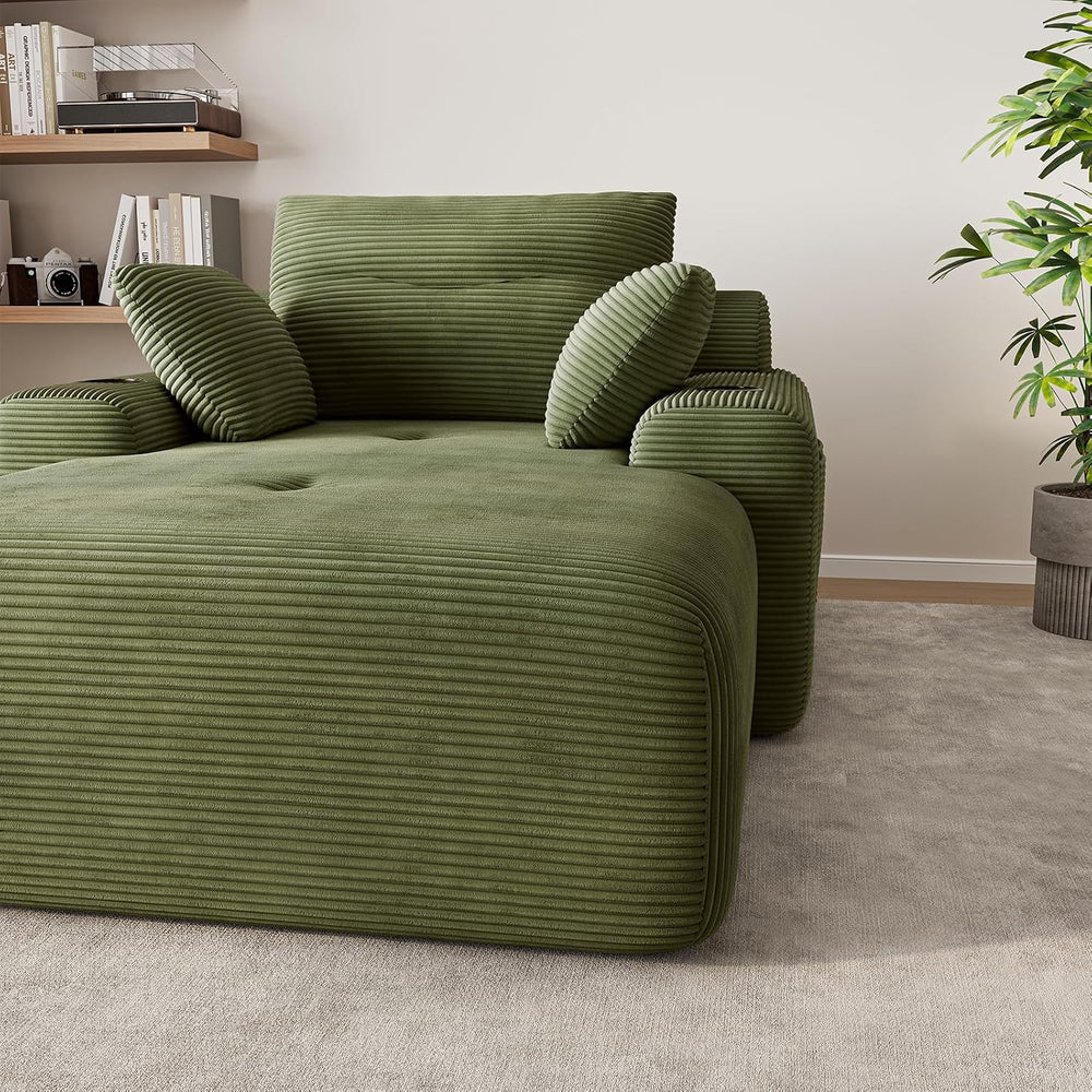 69” Floor Chaise Lounge Chair Indoor, Oversized Chaise Lounge Reading Chairs ...