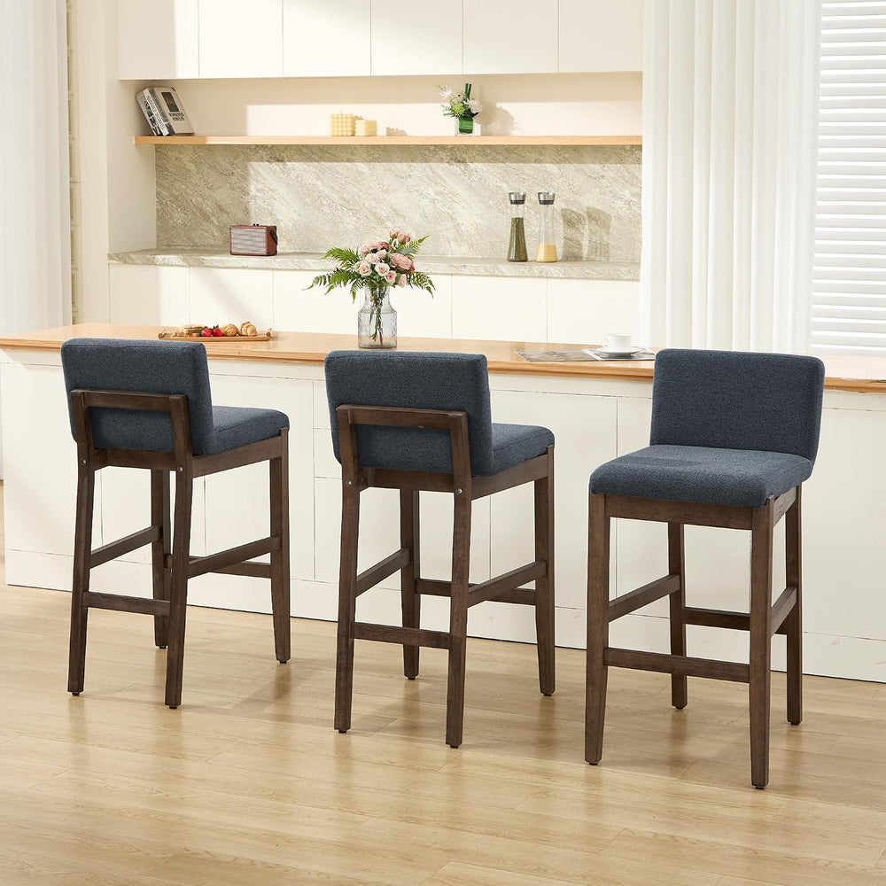 28.9 Inch Bar Stools Set of 4, Counter Height Bar Stools with Backs, Comforta...