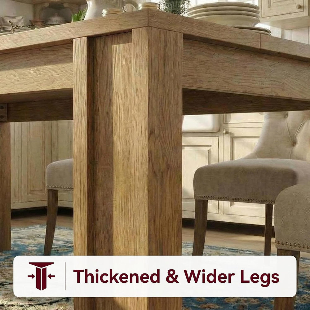 GarveeHome 71" Long Dining Table for 6-8, Farmhouse Rectangular Wood Kit...