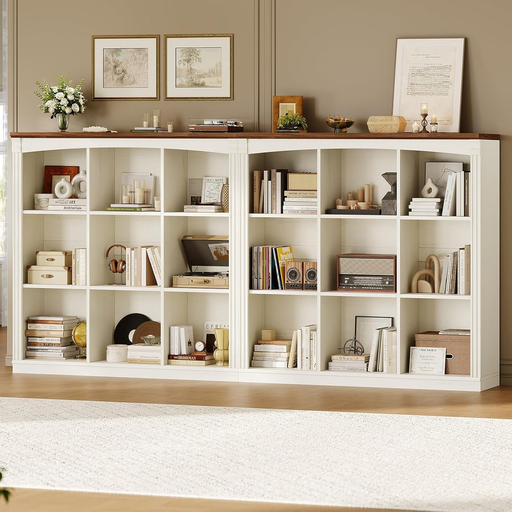 47.2''x47.9'' Wooden 9 Cube Storage Organizer Bookcase, Long ...