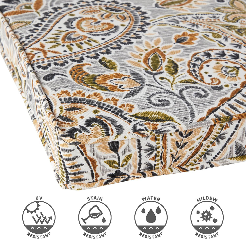 Outdoor 18 inch Square Patio Dining Chair Pads – Comfortable Fiber-Filled Sea...
