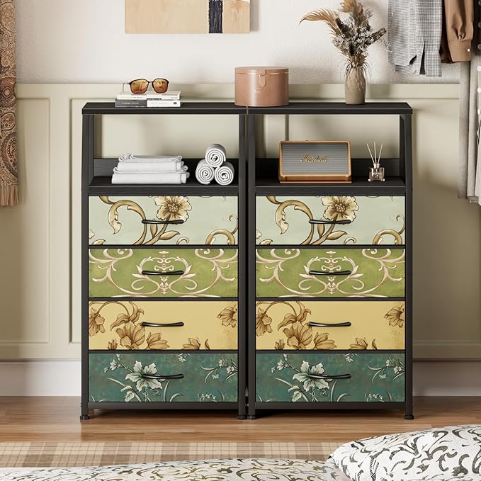 Furnulem Retro Dresser for Bedroom, Small Dresser for Closet, Vintage Nightst...