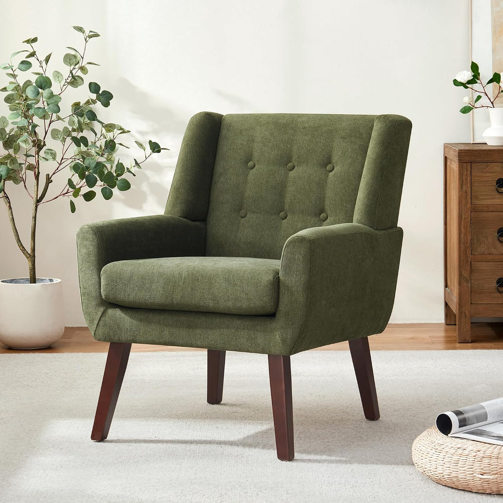 HUIMO Accent Chair for Living Room,Upholstered Button Fabic Armchair Chair | ...