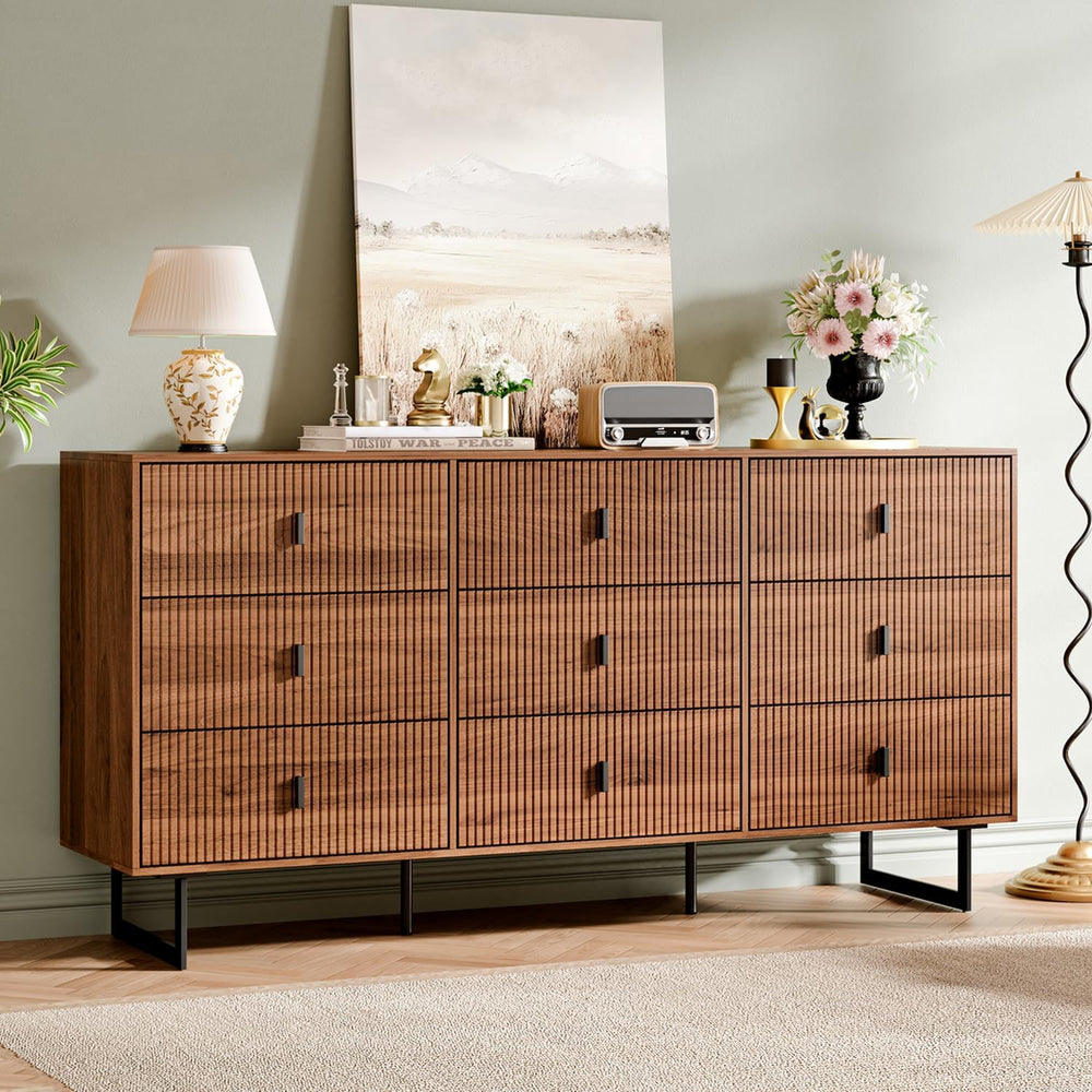 Chrangmay Modern Chest of Drawers with 9 Drawers,Deep Drawers,Clothes Organiz...