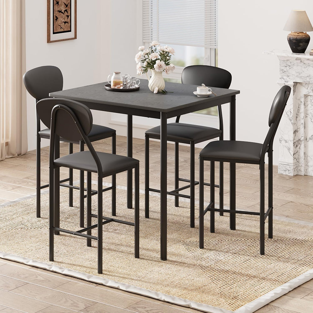 EROMMY Dining Table Set for 4, Modern Kitchen Table and Chairs with PU Leathe...
