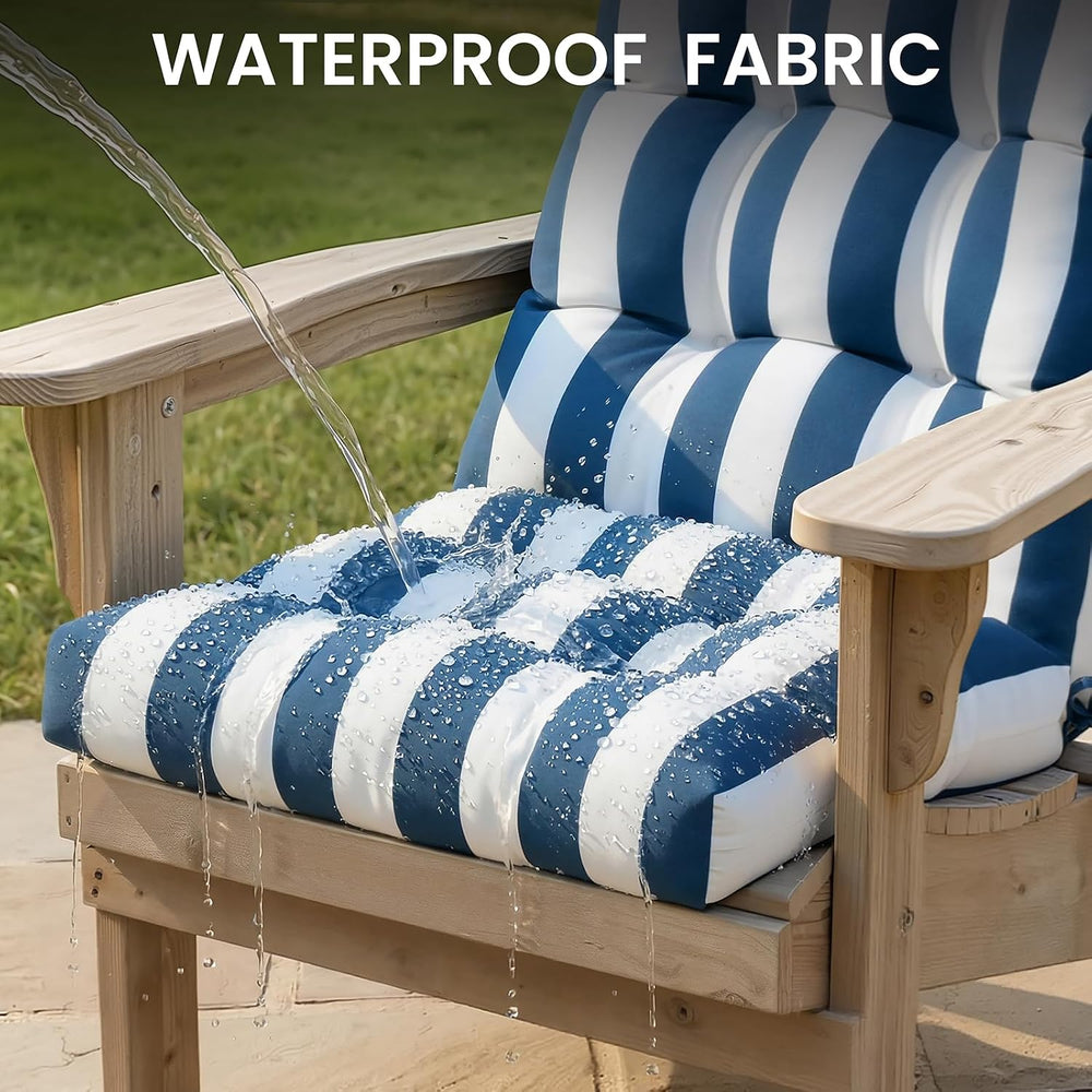 50x20x4 In Adirondack Chair Cushion Set of 2, Thick Outdoor Chair Cushion