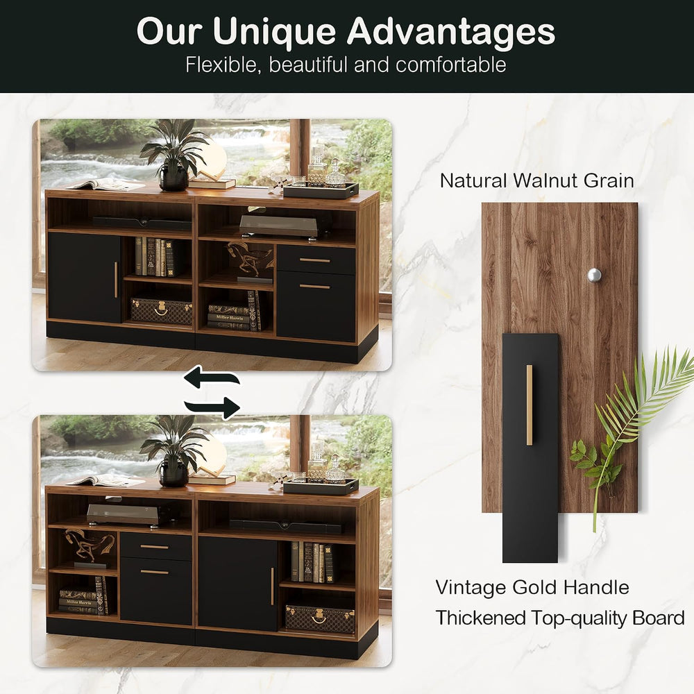 ModernMate 63" Lateral File Cabinet with Lock,2-Drawer Home Office Stora...