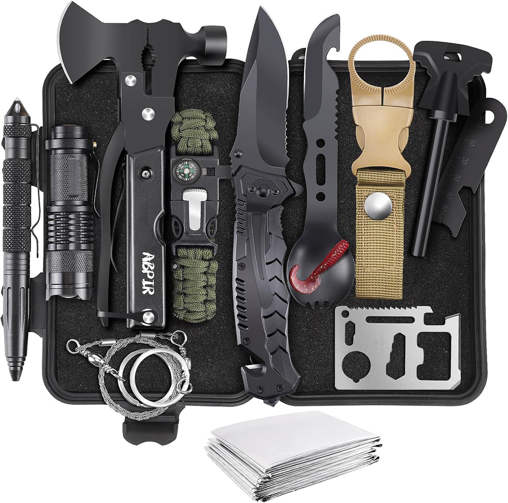 Gifts for Men Christmas Dad Husband Boyfriend Him, Survival Kits, 14 in 1 Sur...
