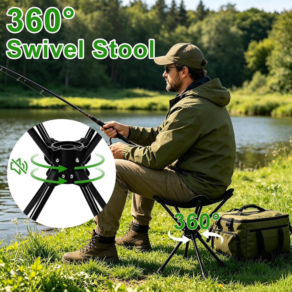 16.2" Portable Camping Stool Folding Chairs for Adults Hunting Seat, 2Pack