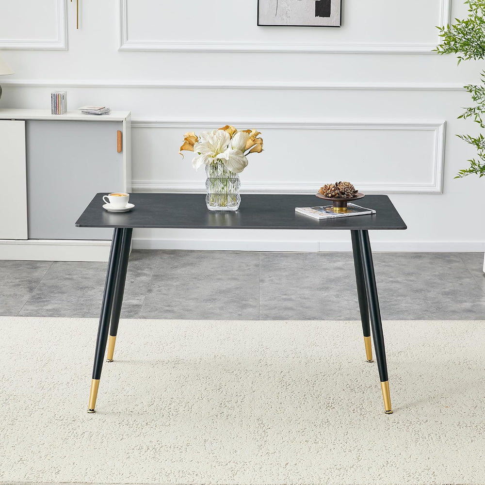50 inch Sintered Stone Dining Table for 4, Modern Minimalist Kitchen Table wi...