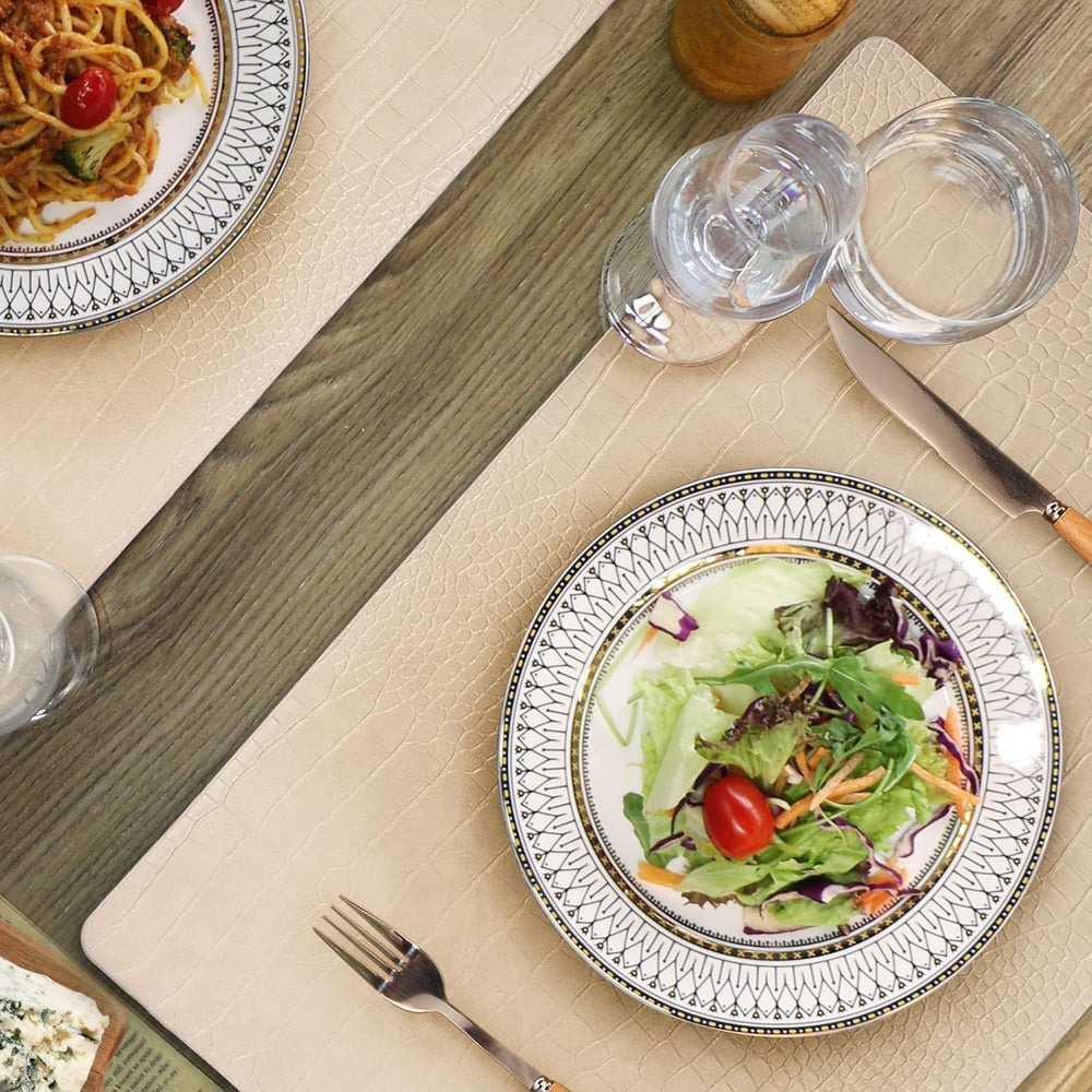 Faux Leather Placemats Set of 6, Waterproof & Heat Resistant Dinner Place...