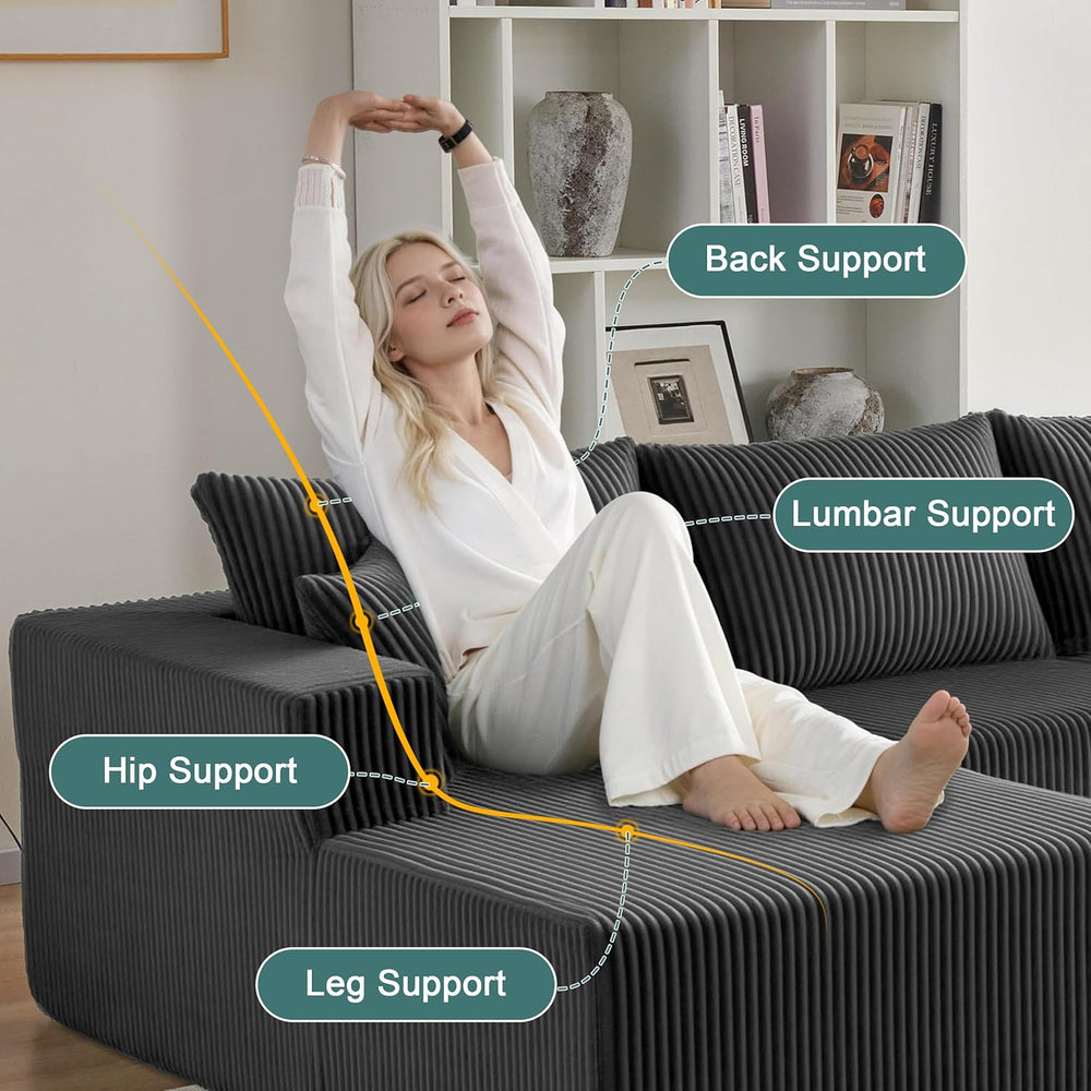 121" Couch, U Shaped Sofa, Sectional Couches for Living Room | Couches f...