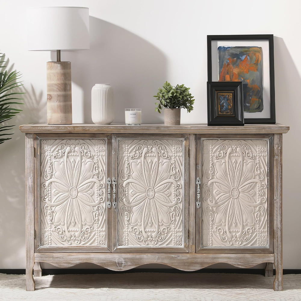 RoyalCraft Farmhouse Sideboard Buffet Cabinet with Storage, 49" Solid Wo...