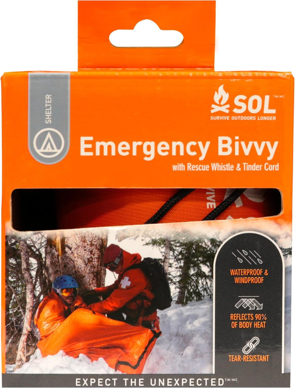 Survive Outdoors Longer 90% Emergency Bivvy - Comes with Survival Whistle &am...