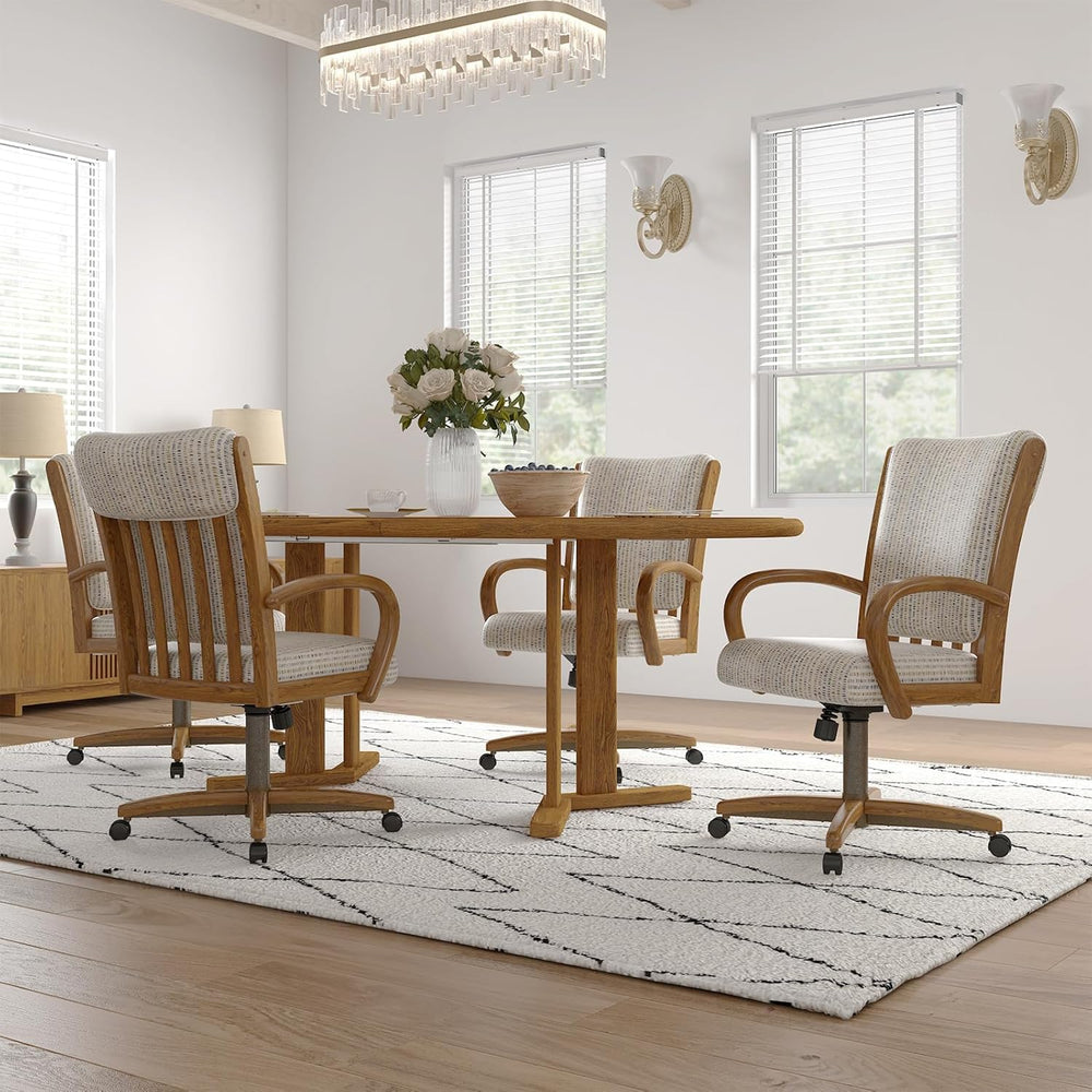 Chromcraft Set of 6 Caster Swivel Tilt Dining Chairs, Ultra Comfort Kitchen C...