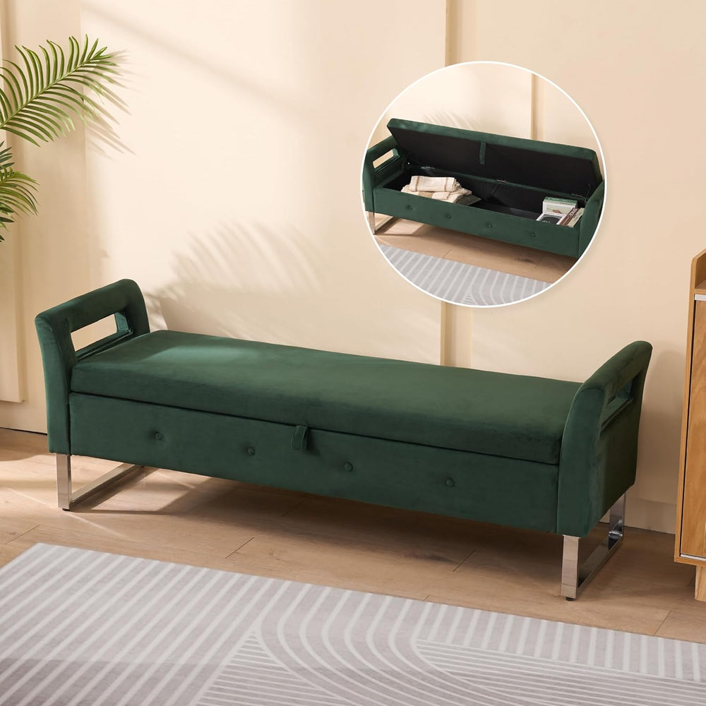 Aoiy & Wifon 67.91" W King Size Bench for End of Bed, Upholstered En...