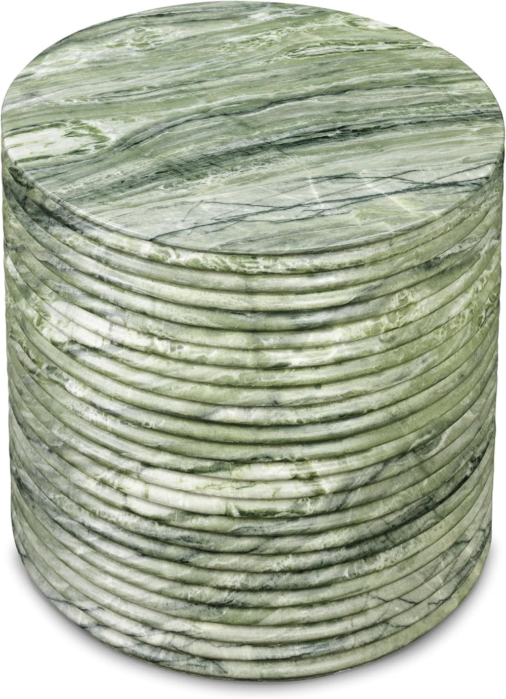 Poly & BARK Riba 16” Side Table – Seaweed Green Marble Look Finish, Solid...