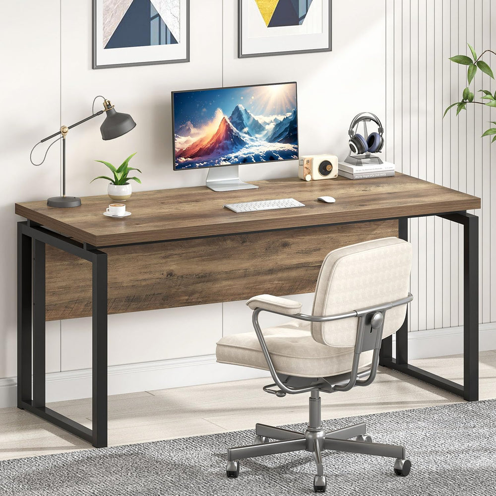 EXCEFUR Modern Computer Desk for Home Office, PC Laptop Gaming Desk, Metal Wo...