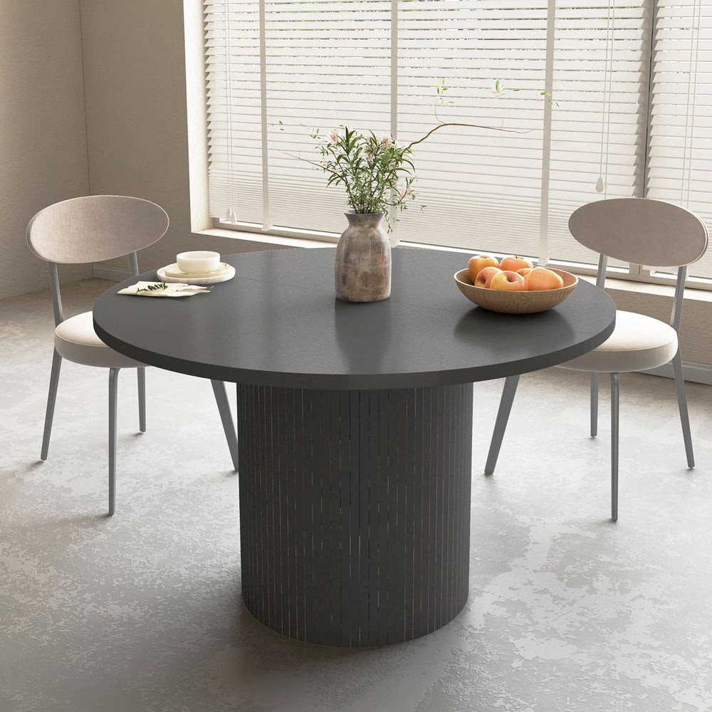 weselon Round Dining Table for 4, Modern Farmhouse Kitchen Table, 47 Inch Sma...