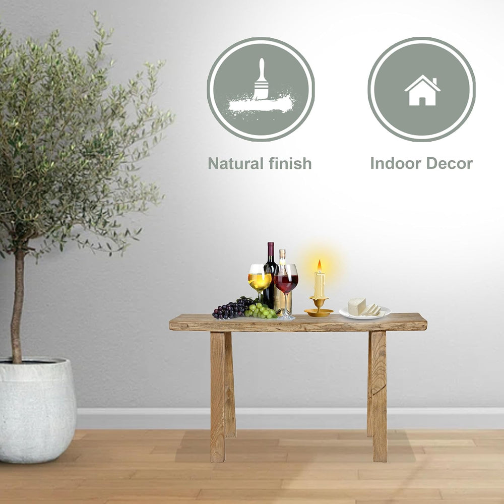 Artissance 35" Long 10" Wide Elmwood Bench, Natural Wood