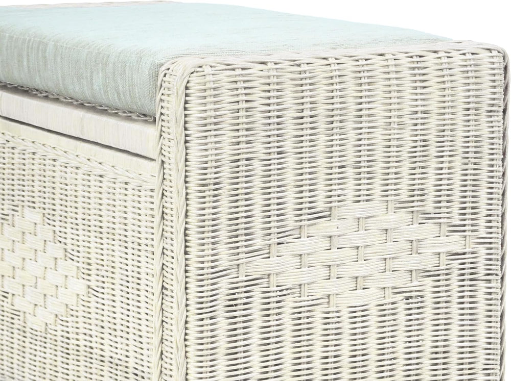 Bruno Handmade 32 Inch Rattan Wicker Chest Storage Trunk Organizer Ottoman W/...