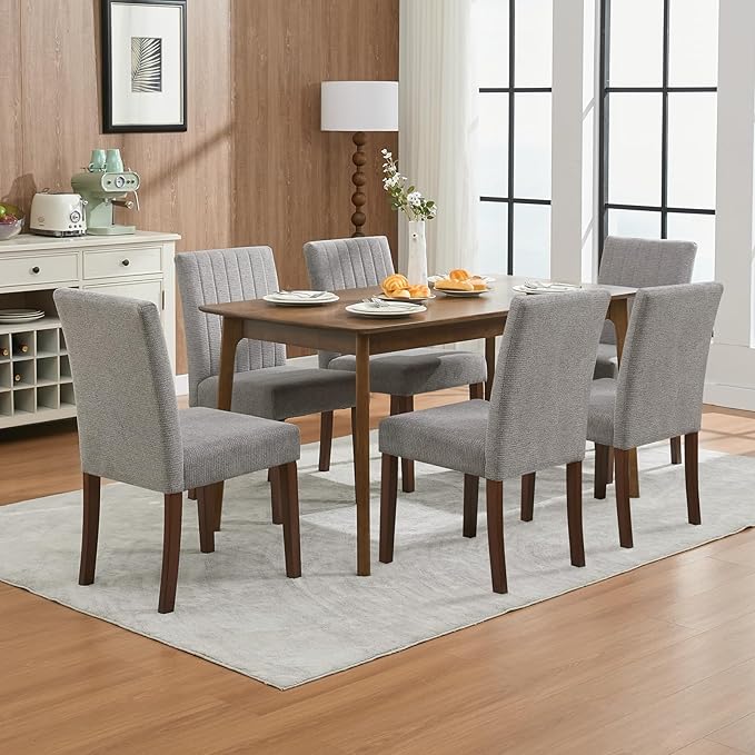 Dining Chairs Set of 4, Upholstered Modern Fabric Kitchen Side Chairs with St...