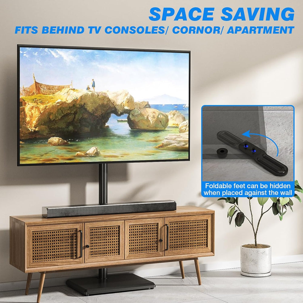 Rfiver Swivel Floor TV Stand with Power Outlet for 32-65 inch TVs, Height Adj...