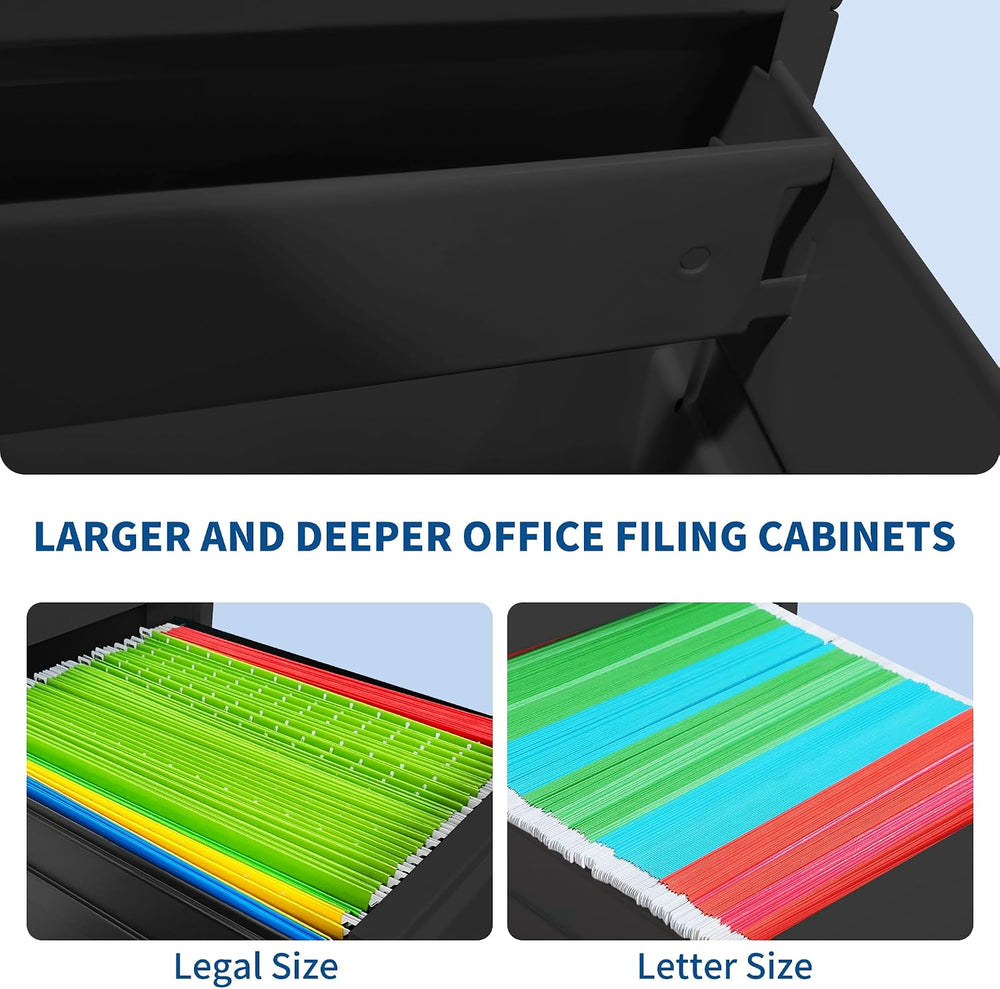 2 Drawer File Cabinet with Lock,Vertical Filing Storage Cabinet | Filing Cabi...