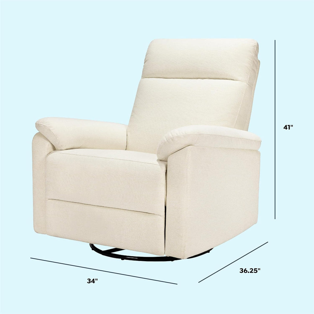 Davinci Suzy Electronic Swivel Recliner with USB Port in Vanilla, GREENGUARD ...