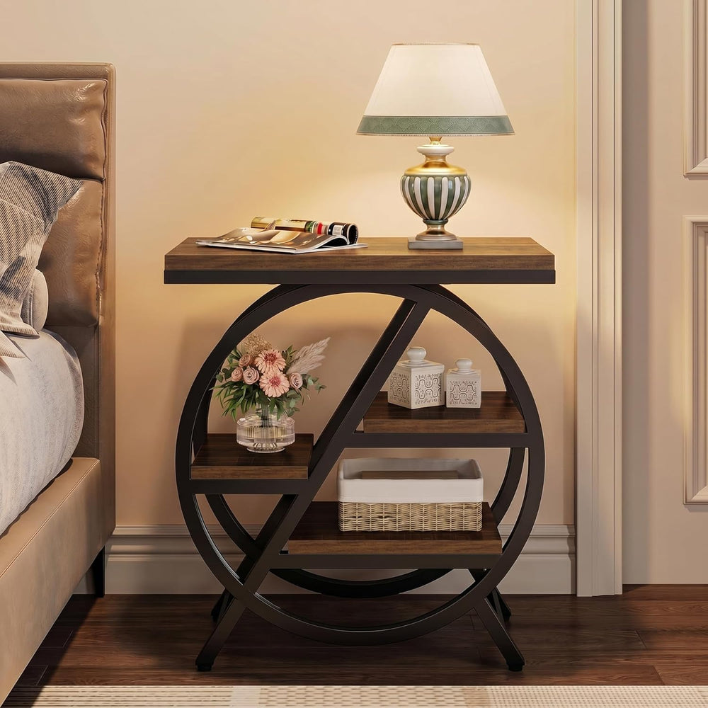 Tribesigns Side Table for Living Room, 4-Tier Narrow End Table with Storage, ...
